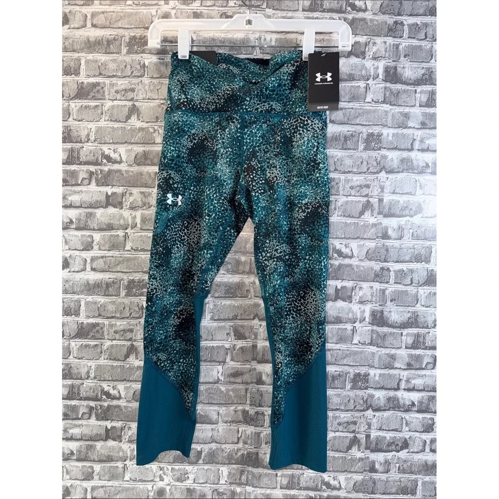 NWT Under Armour Teal & Black Speckled Athletic Leggings